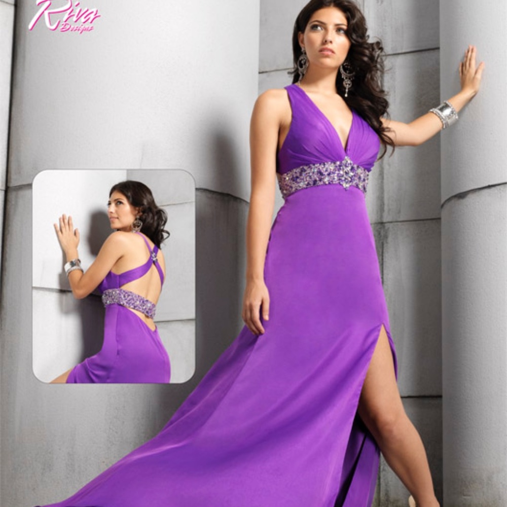 💲SALE💲Host Pick! NWT Riva Formal Court Train Gown Aurora Borealis X Back Sz 14